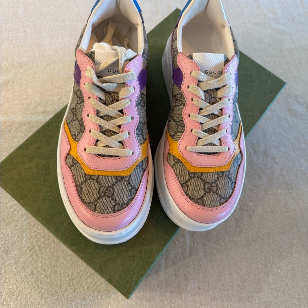 NIB Gucci Multi Colored   Monogram Sneakers